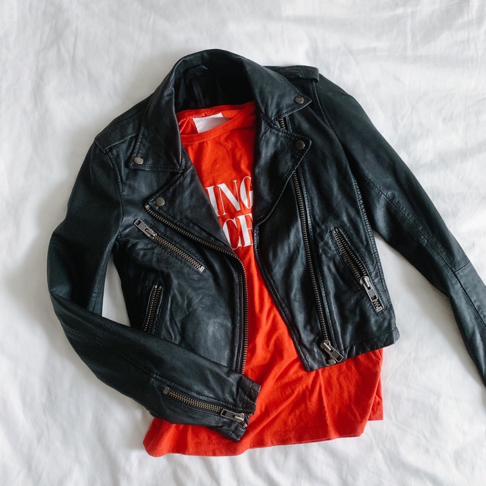 Topshop Black Leather Jacket